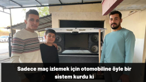 Görenler gözlerine inanamadı! Sadece maç izlemek için otomobiline öyle bir sistem kurdu ki